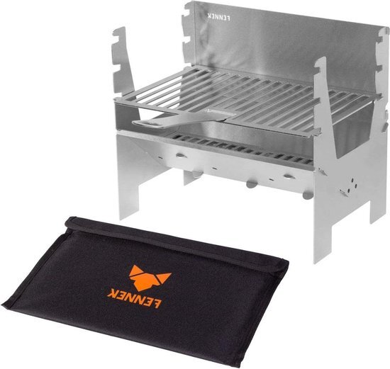 Houtskoolgrill Licht | voor kamperen-trekking-camperleven | Tuin en Outdoor grillplezier | Mobiel Insteeksysteem | van RVS