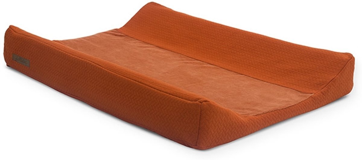 Jollein Hoes voor aankleedkussen Brick velvet rust 50x70cm - Rood - Gr.50x70 cm oranje