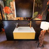 Mondiaz ERIN 80cm badmeubelset onderkast Ocher met 1 lade Wastafel RIDGE midden 1 kraangat Linen ERIN12654