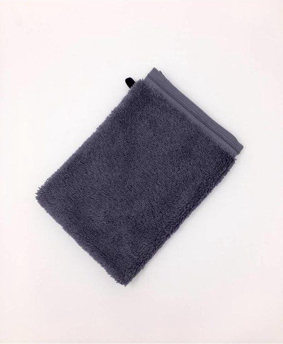 Vossen Vegan Life washand - 16x22 cm - Donkergrijs