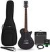 Gear4music New Jersey Electric Guitar Black, 10W Guitar Amp & Accessory Pack