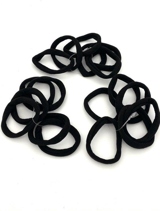 Haarelastiek - Rolband - Ø 5,5 cm - Zwart - 24 Stuks