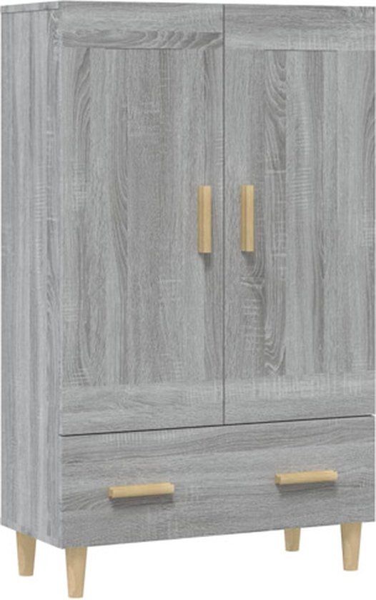 vidaXL Hoge kast 70x31x115 cm bewerkt hout grijs sonoma eikenkleurig