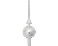 Krebs Bellatio Decorations Kerstboompiek - 28 cm - Sneeuwvlok - Zilver - Glas