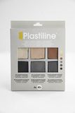 Plastiline 8000T - Staalkaartset 6 blokjes Plastiline van 80 g elk - Ivoor, lichtgrijs, donkergrijs, napelsroze, rood oker, zwart - Gemaakt in Frankrijk