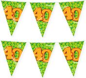 Paperdreams 40 jaar verjaardag vlaggetjes slinger - 2x - 10m - Folie - Multi
