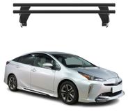 Omac Barres de toit transversales en aluminium pour Toyota Prius IV 2018-2022 FL – Antivol – Rainure en T – Testées City Crash – Charge max 50 kg Noir