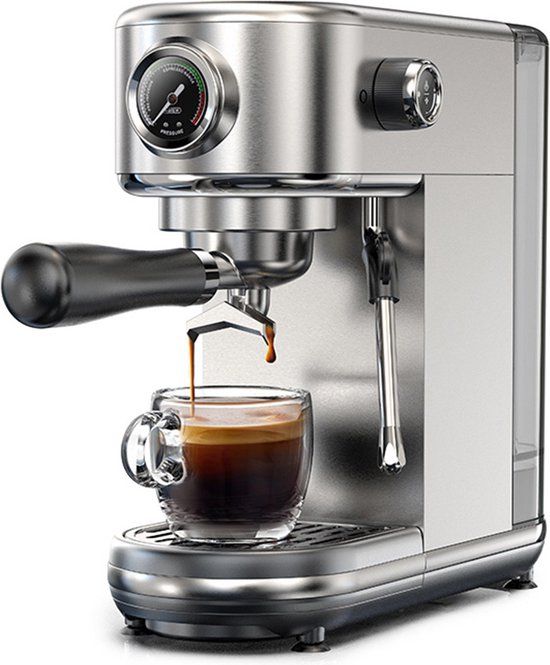 HiBREW H10B Espressomachine - Zilver - Met Melkopschuimer - EU-stekker