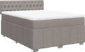 vidaXL Boxspring met matras, stof, taupe, 140x190 cm