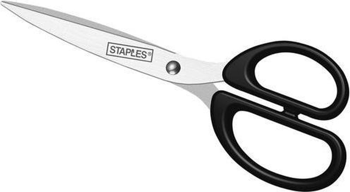 Staples Schaar, RVS met kunststof greep, 180 mm, 7 inch, Asymmetrisch