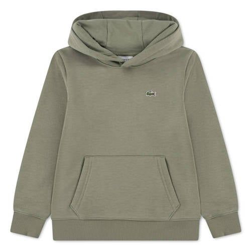 Lacoste fleece hoodie met logo - kaki