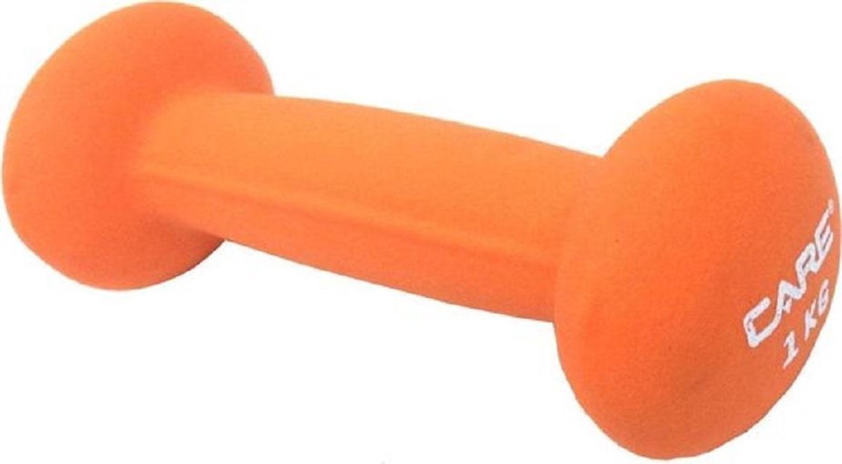 Care Fitness Dumbell set - 2 x 1 kg - oranje - neopreen