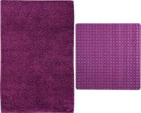 MSV Douche anti-slip/droogloop matten - Napoli badkamer set - rubber/polyester - paars