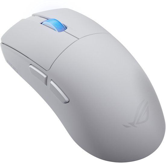 ASUS ROG Harpe II Ace Gaming-muis, draadloos, 48 g, symmetrisch, optische sensor AimPoint Pro 42K, optische schakelaar, 8K scanning, 5 programmeerbare toetsen, ontworpen voor FPS-games, wit