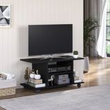 Meuble TV noir pivotant bois 42 pouces 80x40x40cm