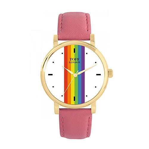 Toff London Pride Lineair horloge met witte stokken