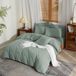 Linge de lit semi-lin 200 x 200 cm - Couleur verte