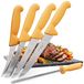Solingen set de couteaux à viande, 5 pièces, acier inoxydable, avec fusil à aiguiser