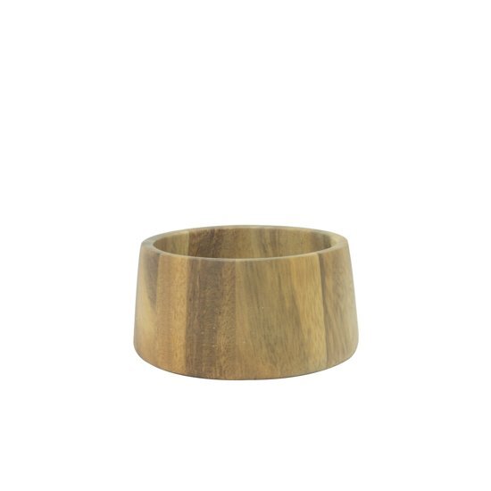 TAK Design Puka Flat Serveerkom - Acacia Hout - Ã˜12 x 6 cm