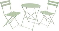 Akord 3-delige Balkonmeubelen ORION / Tuinmeubelset / Groene / Balkonset Bistrotafel en 2 Stoelen Inklapbare van Metaal / Tuinmeubelset / Ronde Tafelblad Ø 60 cm
