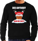 Bellatio Decorations Grote maten Fun Kerst sweater / Kerst trui Did anybody hear my fart zwart voor heren - Kerstkleding / Christmas outfit XXXL