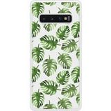 Samsung Galaxy S10 Feuilles de monstera Verstevigd hoesje met sublimatie bedrukking