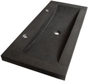 Brauer Magma Wastafel - 100 cm - Natuursteen Basalt Antraciet