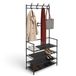 Merkloos Relaxdays Kapstok met schoenenrek - 61 cm breed - 8 haken - metaal