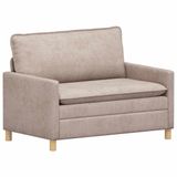 vidaXL Bank Beige Polyester 126 x 81 x 87,5 cm