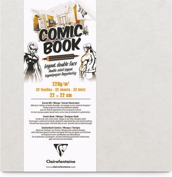 Clairefontaine Comic Book - 22 x 22cm - 32 Pages - White