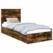 vidaXL lit de rangement avec tiroir Chêne fumé 90 x 190 cm Bois transformé