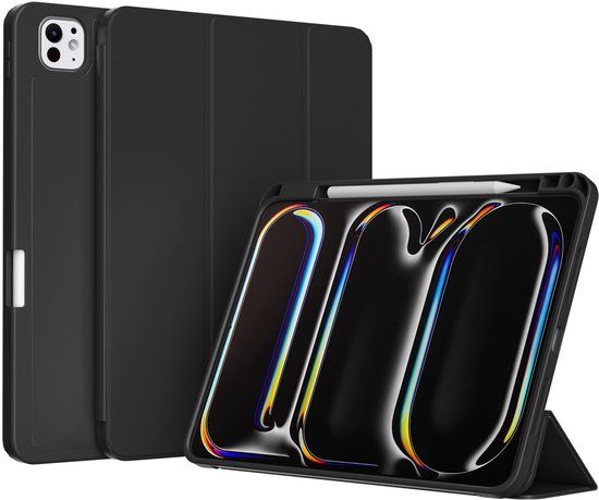 Accezz Tablet Hoes - Geschikt voor Apple iPad Pro 13 (2025) M5 / Pro 13 (2024) M4 - Smart Silicone Bookcase - Zwart