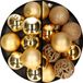 Decoris Boules de Noël - plastique - 28x pièces - or - 6 cm