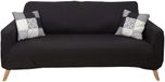HOME DECO FACTORY - TX8153 - Housse Extensible Canape Trois Places Noir Deco Textile d'interieur Plaid et Jete de Lit