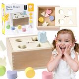 Lobbes Speelgoed BV Classic World Wooden Shape Sorter For Children 10 Pcs. - UNI