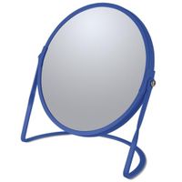Spirella - Verhoogde Spiegel op Voet Model Akira - Robuust Staal - Dubbelzijdig met 5x Vergroting en Standaard Spiegel - 360° Draaibaar - Koninklijk Blauw