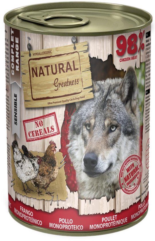 Natural Greatness Monoproteic Chicken Recipe - Hypoallergenic Dog Food - Grain-Free - 400g