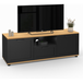 Idmarket - Meuble Tv 110 Cm Vito Avec Tiroir Et Niche Noir Et Bois