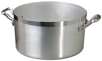 Pentole Agnelli Braadpan van aluminium, BLTF, met 2 handgrepen van roestvrij staal, zilver, 10 liter