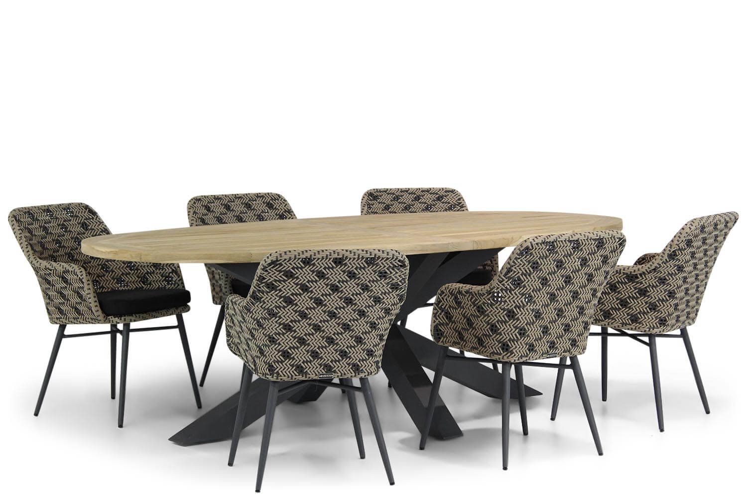 Lifestyle Garden Furniture Crossway/Brookline 240 cm ovaal dining tuinset 7-delig