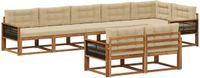 vidaXL - Acacia Hout Loungeset - Natuurlijk en Beige - 8 Zitplaatsen