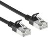 ACT Zwarte 1,5 meter LSZH S/FTP CAT7 slimline patchkabel snagless met RJ45 connectoren DF7951