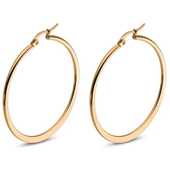 Cilla Jewels Hoop Oorringen Edelstaal Goudkleurig-30mm