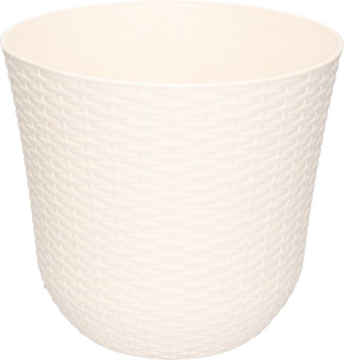 Forte Plastics Witte plantenbakken/bloempotten 25 cm - Ronde bloempotten/plantenpotten voor binnen/buiten