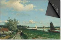 Dietrix Inductie Beschermer 71x52 - Oude Meesters - Johan Hendrik Weissenbruch De Trekvliet bij Rijswijk - Gezicht bij de Geestbrug