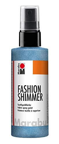 marabu 17180050595 - Fashion Shimmer hemelsblauw 100 ml, textielspuitverf op waterbasis, voor donker textiel en stoffen, eenvoudige bevestiging, wasbaar tot 40 °C, geschikt voor sjabloneren