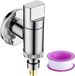 OEM Kraan voor wandmontage - Waterstop - Aansluiting wasmachine - Ruimtebesparende wandmontage - G1/2 en G3/4 - Zilver