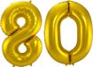 Folat Folie ballonnen - 80 jaar cijfer - goud - 86 cm