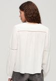 Superdry Ibiza Beach blouse met lange mouwen Dames Off White S