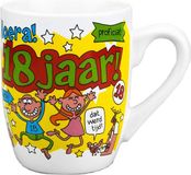 123 Kado koffiemokken Cartoon cadeau koffiemok - 18 jaar - beker - verjaardagscadeau - 300 ml - 18e verjaardag